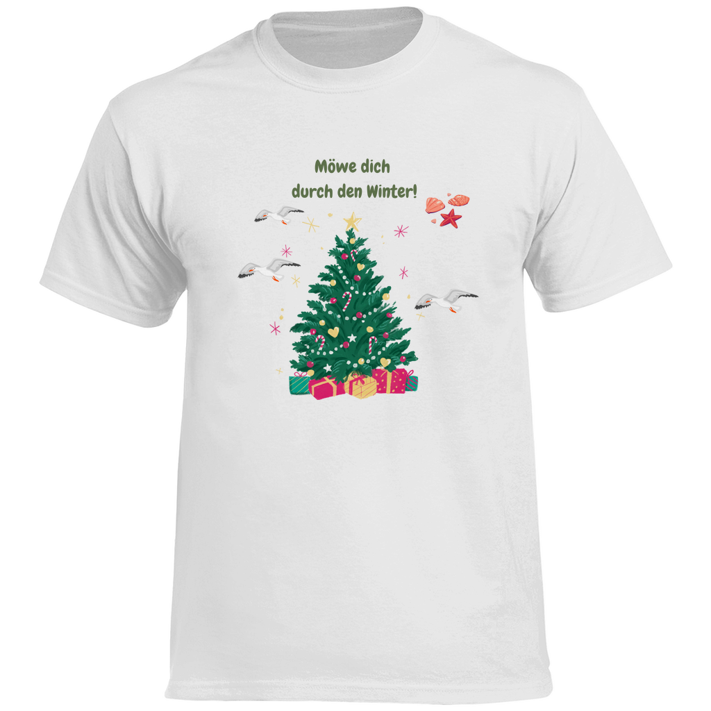 Möwe dich durch den Winter - Herren Heavy Cotton T-Shirt