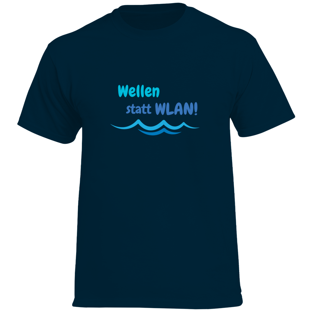 Wellen statt WLAN - Herren Heavy Cotton T-Shirt